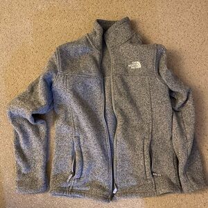 North Face Fleece Zip Up Mens Small Silver